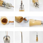 Leder Nähahle Profi-Set mit gewachstem Faden &amp; Nadeln – DIY Handnäh- &amp; Schuhreparatur-Werkzeug para cuero, mezclilla y lienzo 