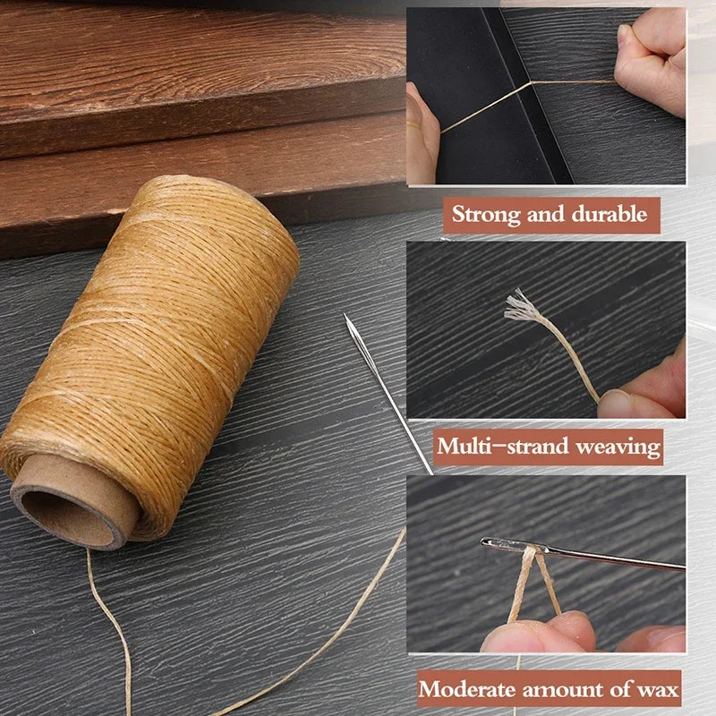 Fenrry Leder Nähahle Set – Manuelle Handnähmaschine mit Wachsgarn & Nadeln für Leder, Canvas & Schusterarbeiten