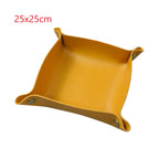 Moderne PU Leder Ablageschale - Bandeja decorativa para guardar cosméticos, geles y maquillaje (20 × 20 cm / 25 × 25 cm)