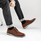 Herren Leder Loafer 2024 – Modische Schnür-Loafer, Bequeme Casual Schuhe für Alltag & Freizeit