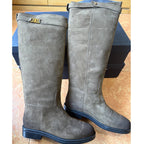 Dames Knight Boots aus véritable Rindsleder – Minimalistische Mid-Calf Lederstiefel mit weichem Schaft &amp; komfortablem Absatz