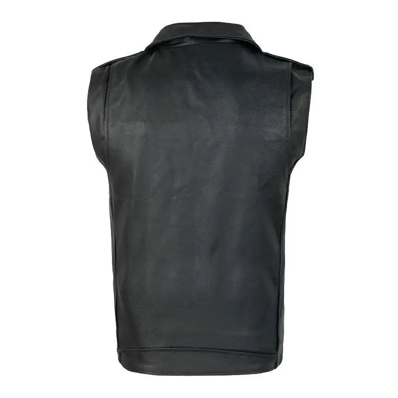 Herren Steampunk Lederweste – Vintage Motorrad Weste im Victorian Gothic Style mit mehreren Reißverschlüssen, ärmellos