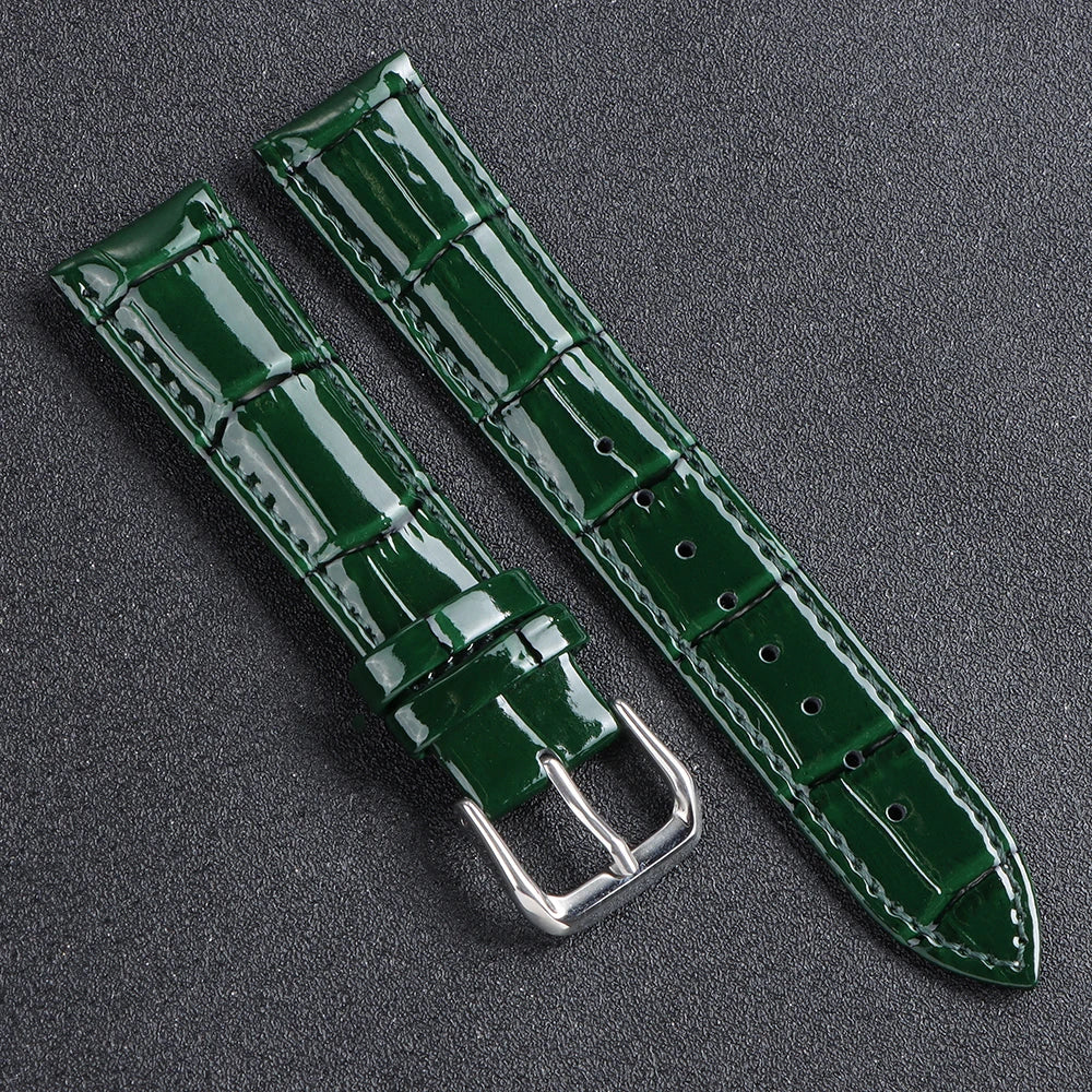 Glänzendes Leder Uhrenarmband aus Kalbsleder – Elegantes Business-Armband in 12–22mm für Damen & Herren