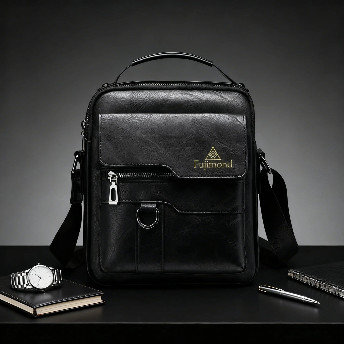 Herren PU-Leder Schultertasche – Stylische Crossbody Tasche para exteriores, deportes, viajes y paseos