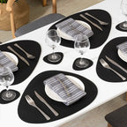 Dreieckige Kunstleder Tischsets &amp; Untersetzer – Nordische Platzmatten für Küche, Esstisch &amp; Weihnachtsdekoration (1/4/10 juegos)