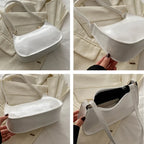 Vintage Schultertasche aus Lackleder – Elegante Damen Baguette Bag im Designer-Stil für Alltag & Freizeit