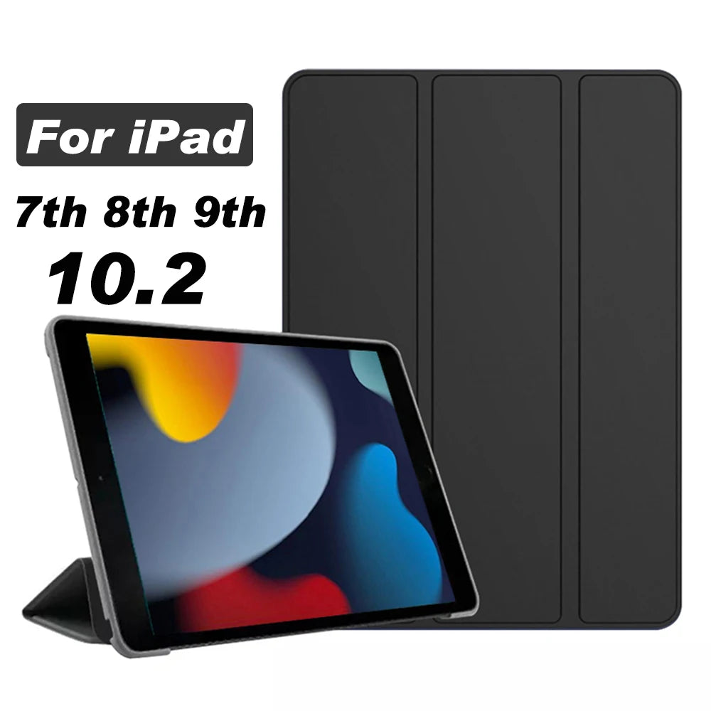Funda inteligente de piel sintética para iPad de 10,2 pulgadas (7., 8. y 9. generación) – Funda con tapa con función Sleep/Wake y protección contra el ruido 