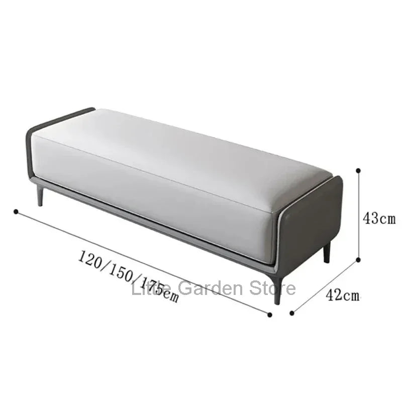 Luxuriöser Leder Sitzhocker & Bettbank im italienischen Stil – Moderne Ottoman Bench für Schlafzimmer, Wohnzimmer & Ankleide (120 cm)