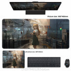 Asuka Langley XXL Anime Tapis de souris en cuir PU – Tapis de souris de jeu étanche au design Neon Genesis Evangelion