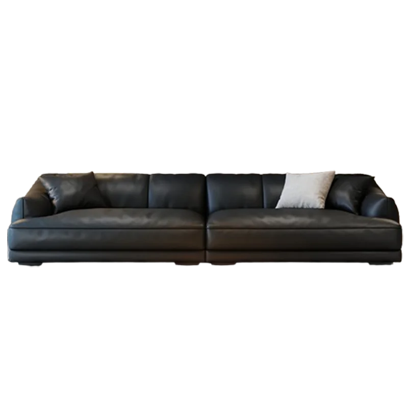 Canapé-lit en cuir minimaliste moderne – Design italien-nordique pour les femmes, canapé de salon luxueux en forme de L 