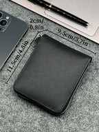 KAIDUCH Herren Slim Wallet – Kompakte PU-Leder Geldbörse mit Reißverschluss für Karten und Münzen, Business-Design