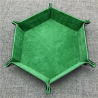 Sechseckiger Leder Würfeltray – Faltbare PU-Leder Dice Tray mit Samt-Innenfläche für Tabletop Gaming & Büro-Organisation