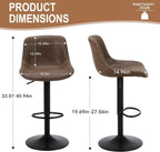 Ralex-Chair Barhocker 3er Set – Höhenverstellbare 360° Dreh-Barstühle aus PU-Leder mit Rückenlehne, moderne Thekenstühle für Küche & Bar
