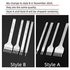 WUTA Basic Diamond Leder Chisel Set – Pricking Iron Stichwerkzeug 3–6 mm mit 1–2–4–6 Zinken für sauberes Leder Nähen