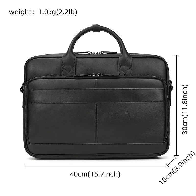 Retro Leder-Laptoptasche & Aktentasche für Herren – Echtes Rindsleder, 15,6" Business-Tasche, Vintage-Stil, Große Kapazität