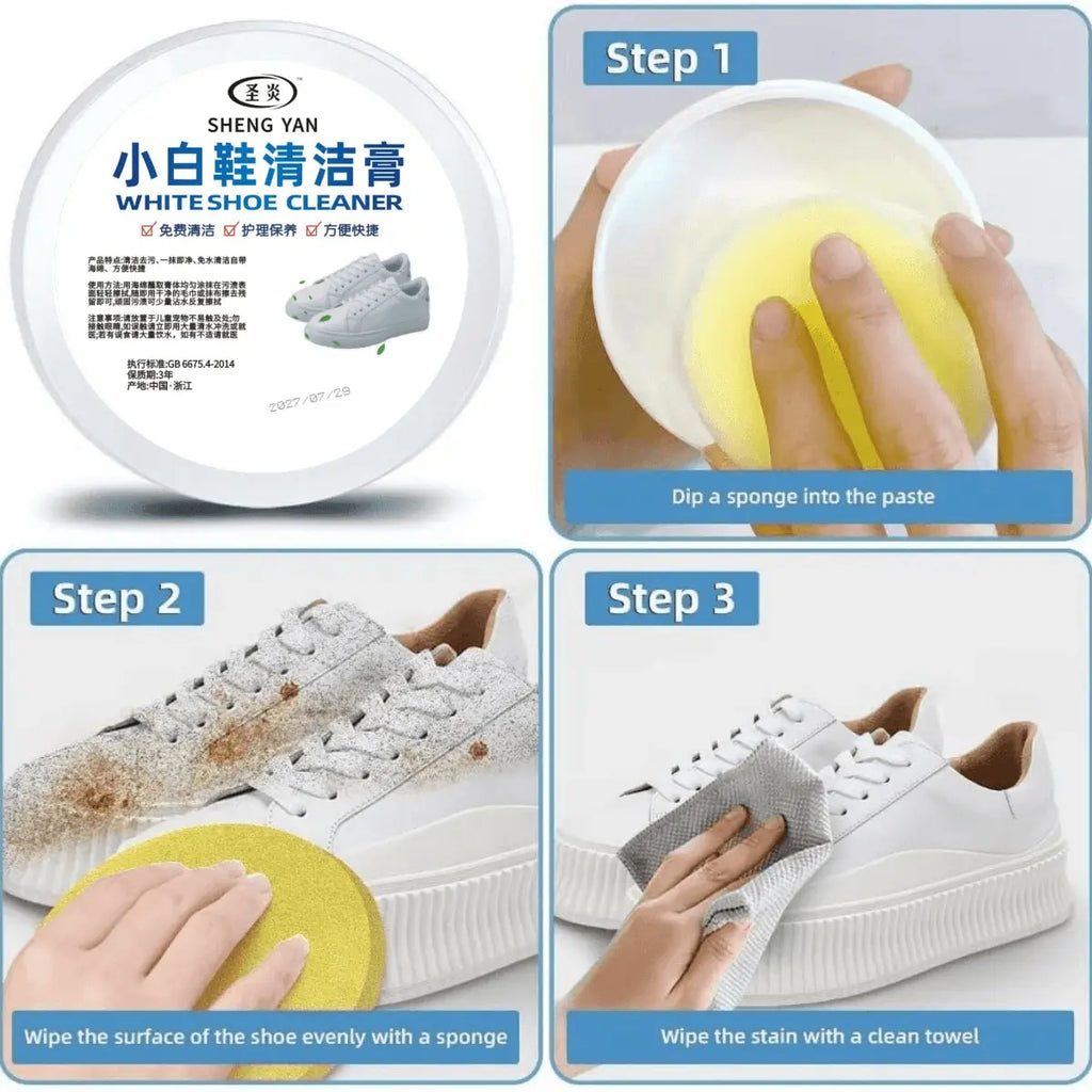 Multifunktionaler Weißer Schuhreiniger – Whitening & Fleckenentferner für Leder, wasserlose Reinigung