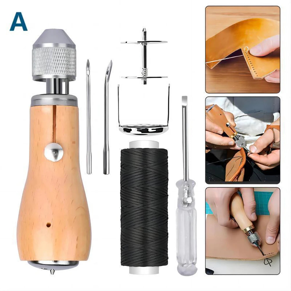 Juego de herramientas de cuero con grapadora Speedy Lock – Máquina manual profesional para cuero, lienzo y reparación