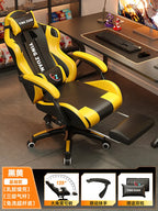 Ergonomischer Bürostuhl aus Leder mit Fußstütze & Rückenlehne – Höhenverstellbarer Drehstuhl mit Armlehnen & Rollen für Homeoffice & Büro