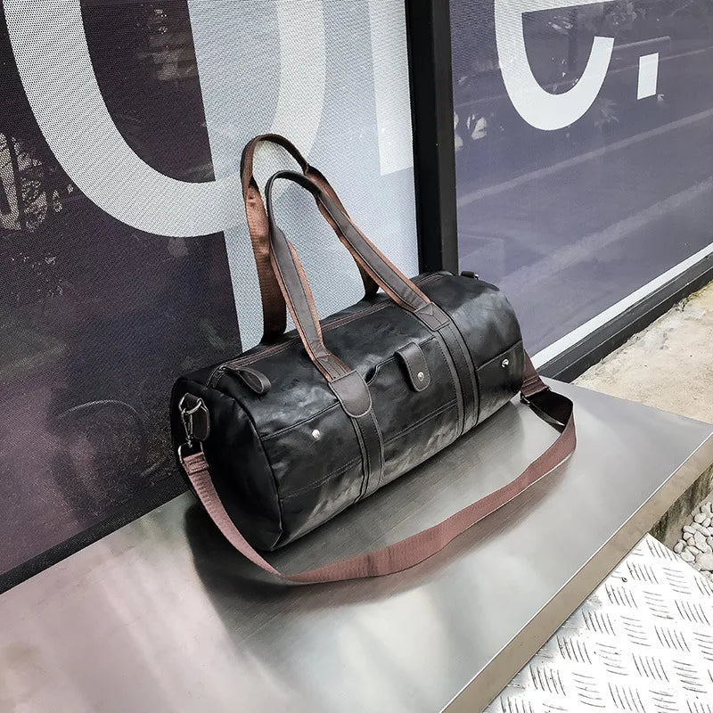 RUIMOM Vintage Sporttasche aus Lederoptik – Große Fitness- &amp; Reisetasche als Schulter- und Messenger Bag para mujeres y hombres