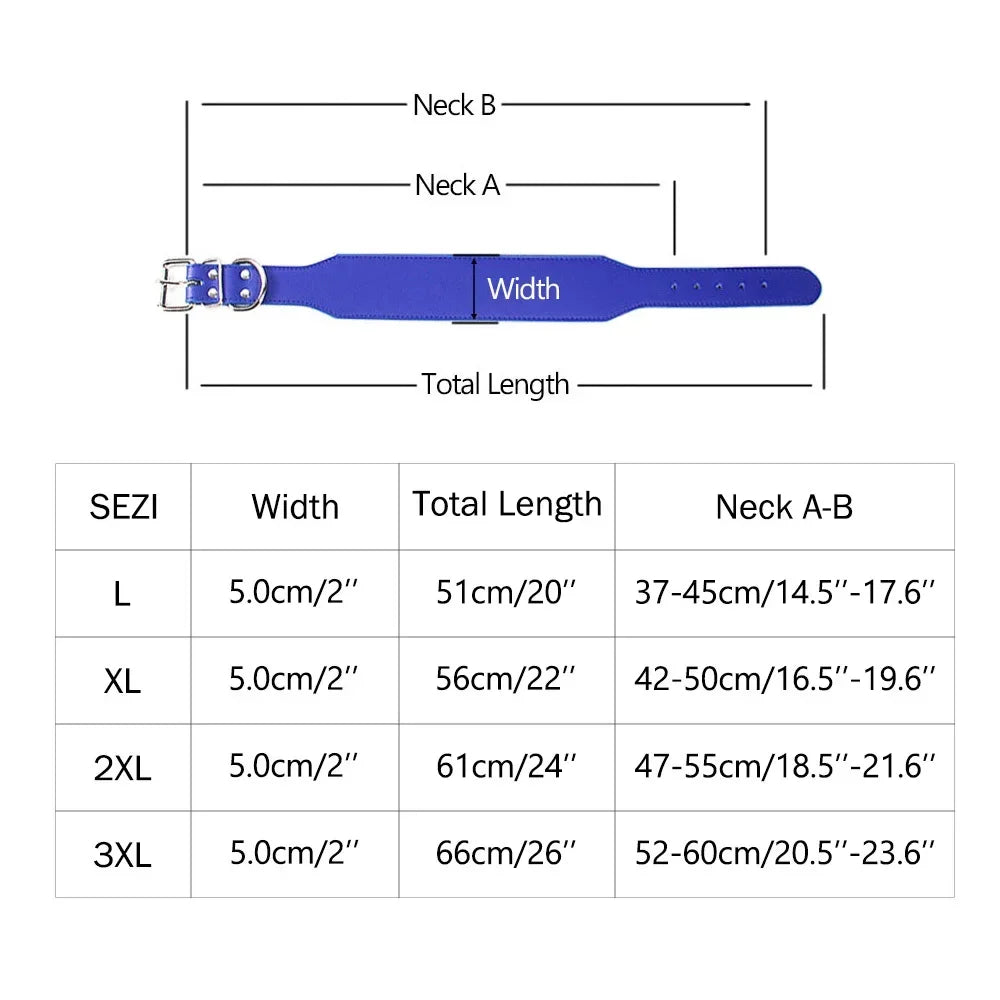 Robustes Lederhalsband für große Hunde – Strapazierfähiges Mikrofaser-Leder mit Polsterung & Schnellverschluss