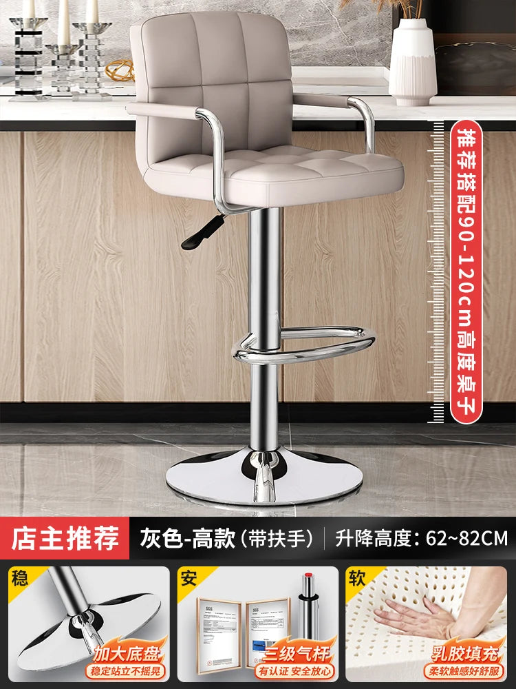 Designer Leder Barhocker in Schwarz – Moderner minimalistischer Barstuhl, ergonomisch & komfortabel für Bar, Schlafzimmer und Gewerbe