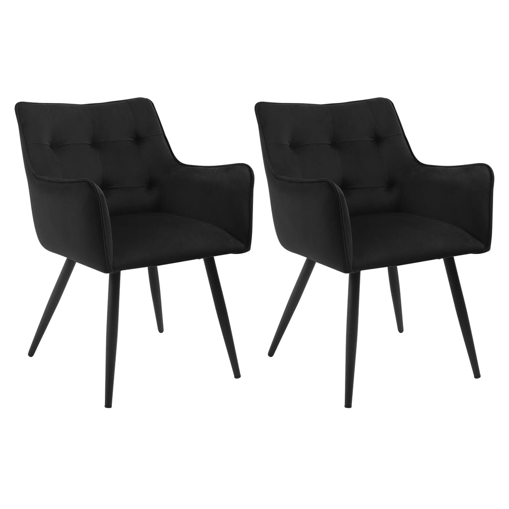 WOLTU Esszimmerstühle 2er-Set – Gepolsterte Dining Chairs mit Armlehnen aus Samt & Lederoptik, modern für Küche, Wohnzimmer & Restaurant