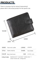 Casual Herren Geldbörse aus PU-Leder – Kurzformat Bifold Wallet mit Münzfach, Kartenhalter und Fotoeinschub