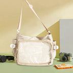 Sac Ita pour femme au style japonais – Sac à dos avec fenêtre claire, multi-poches et sacs de rangement