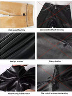 Thermo Damen PU Leder Leggings – Warm gefüttert, High Waist & figurformend, Winter Leggings mit Stretch und Fleece-Innenfutter