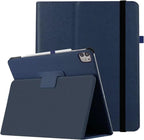 Funda con tapa de cuero de PU para iPad Air 13 (2024 M2) y iPad Pro 12.9 - Funda inteligente con función de encendido automático y soporte (2015-2022) 