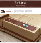 Grand canapé-lit en cuir véritable avec support – Canapé d'angle classique en forme de L, canapé luxueux pour femmes de style 