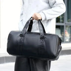 Wasserdichte PU Leder Reisetasche & Sporttasche – Fitness Handbag mit Nass- & Trockenfach, kompakte Wochenend- & Trainingstasche