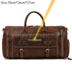 LUUFAN Bolsos de cuero para hombre con bolso de cuero vintage – Bolso de lona Vintage Crazy Horse grande con bolso de mano, bolso de negocios y de fin de semana 