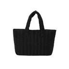 Gepolsterte Damen Tote Bag – Große Casual Schultertasche aus Baumwoll-Optik & Nylon, leicht, elegant & alltagstauglich