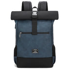 Rolltop Laptop Rucksack aus wasserfestem PU-Leder – Leichter Business & Reiserucksack mit USB-Funktion für Damen & Herren (15,6 Zoll)