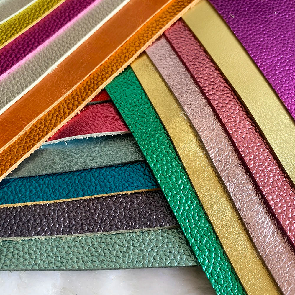 Metallisch glänzendes Echtleder Rindsleder – Gold & Silber Top Layer Leder 20 × 30 cm für DIY Taschen & Accessoires