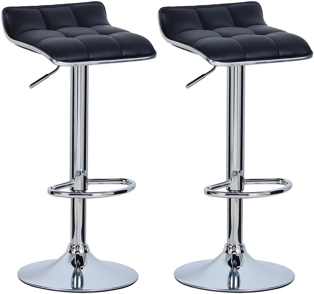 WOLTU Barhocker 2er Set en PU-Leder – Höhenverstellbare &amp; drehbare Tresenhocker mit gepolsterter Sitzfläche et Chromstahl-Gestell