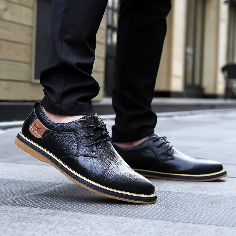 Chaussures Oxford pour hommes en cuir véritable – Chaussures richelieu élégantes au style italien, confort et luxe jusqu'à la taille 48 