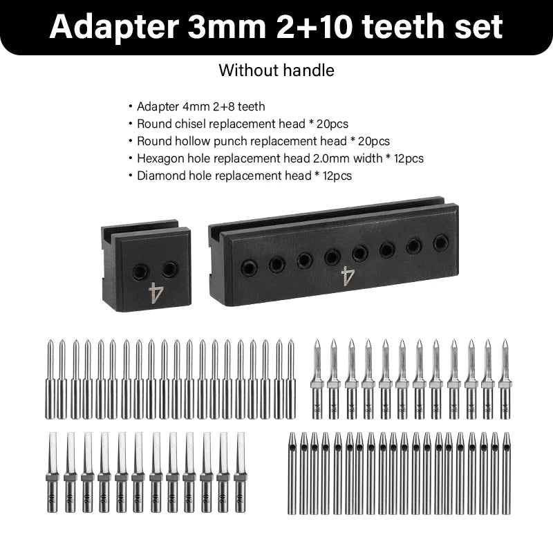 WUTA Modulares Adapter- &amp; Schlagkopf-System para Lederwerkzeuge – Austauschbare Loch- &amp; Stichaufsätze aus Edelstahl 
