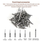 WUTA Austauschbare Rundloch- & French-Style Schlagköpfe – 20-teiliges Zubehörset für 3. Generation Leder Stichwerkzeuge