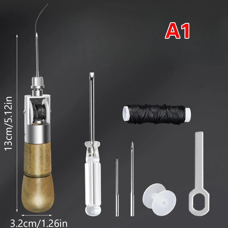 Professionelles Leder Nähset mit Stitching Awl – Handnähwerkzeug für Leder, Canvas & Schuhreparatur