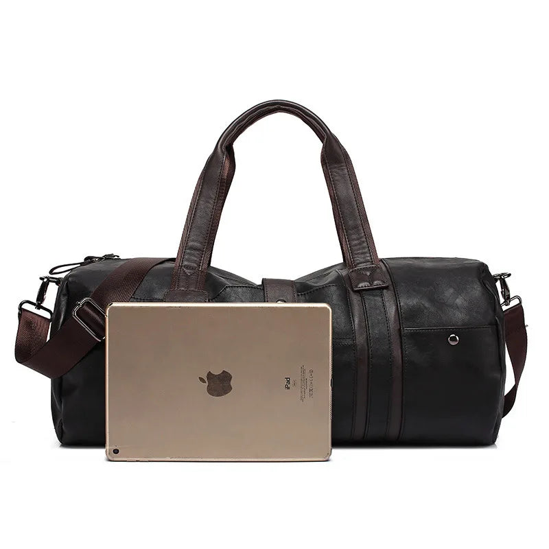 RUIMOM Vintage Sporttasche aus Lederoptik – Große Fitness- &amp; Reisetasche als Schulter- und Messenger Bag para mujeres y hombres