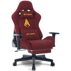 SYMINO Vintage Gaming Chair aus PU-Leder – Ergonomischer Drehstuhl mit Armlehnen & Rollen für Büro, Homeoffice & Gaming