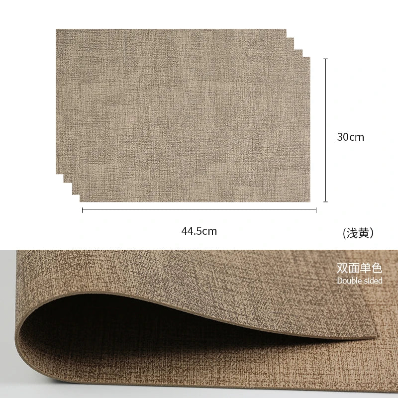 Tabletex Luxuriöse PVC-Kunstleder Tischsets in Weiß – Stoffoptik, wasserdicht & pflegeleicht im japanischen Stil (4er Set)