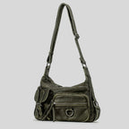 MR.YLLS Vintage Schultertasche für Damen – Bolso bandolera de cuero de PU con mehreren Fächern, Retro Y2K Motorrad-Tasche 2024