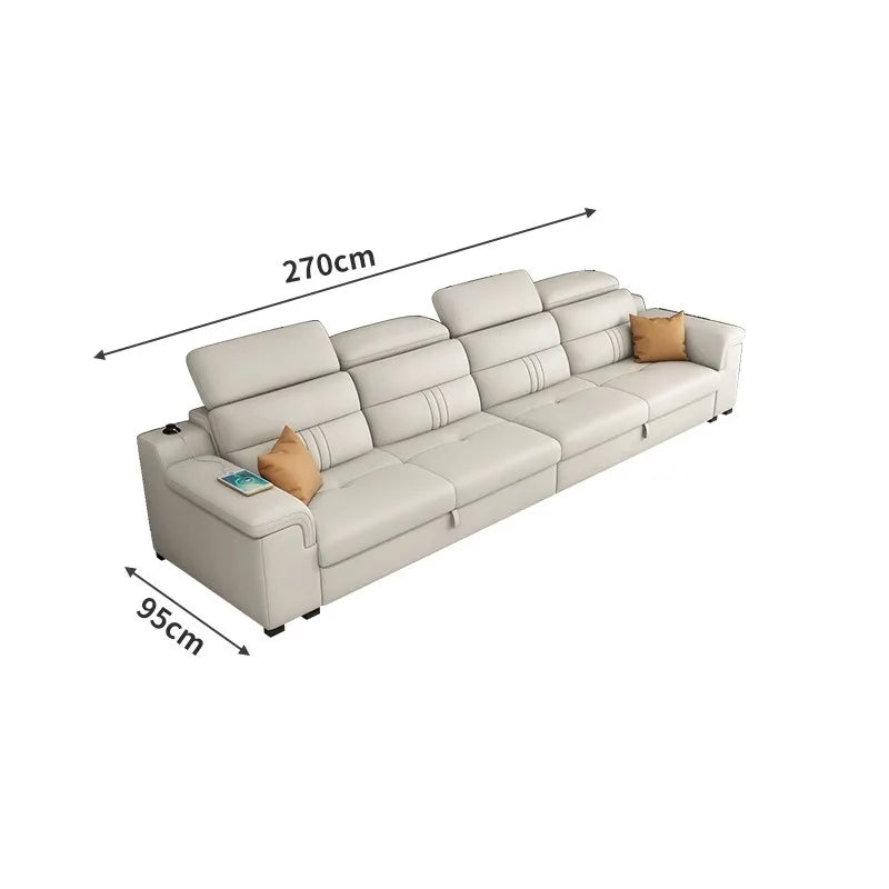 Wasserdichtes Luxus Ledersofa – Modernes L-förmiges Designer Ecksofa mit Schlaffunktion & Stauraum