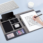 Mapa de cartera de cuero A4 multifuncional: documentos ejecutivos y prácticos organizadores para negocios y oficinas 