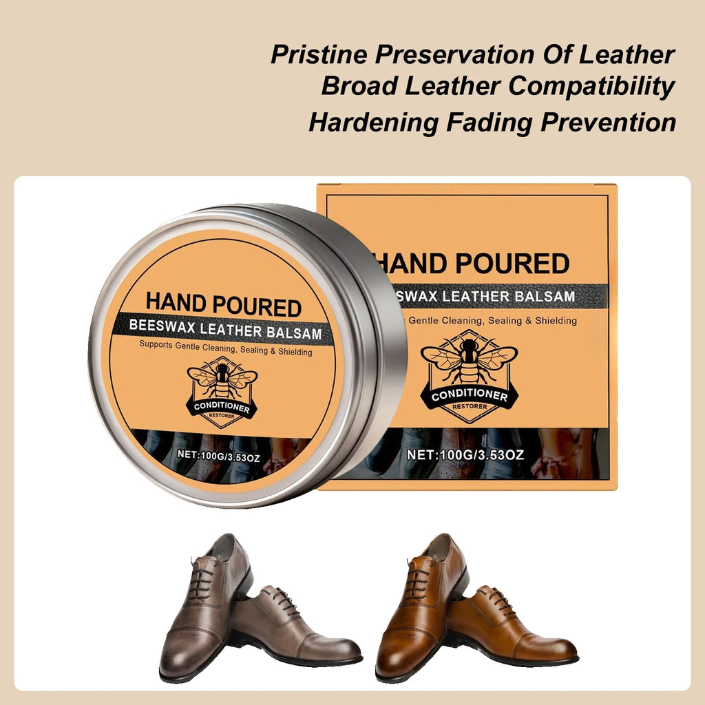 Leder Conditioner mit Bienenwachs – Pflege- & Polierbalsam für Schuhe, Möbel, Jacken, Taschen & Autositze