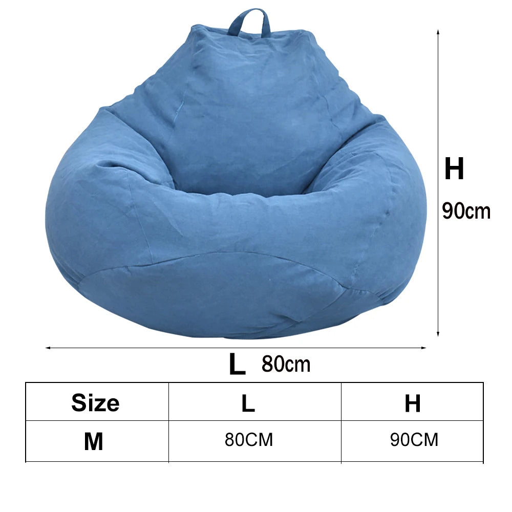 Lazy Sofa Bean Bag Bezug aus Leinenstoff – Sitzsack- &amp; Lounger-Hülle ohne Füllung für Wohnzimmer, Tatami &amp; Lounge 