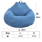 Lazy Sofa Bean Bag Bezug aus Leinenstoff – Sitzsack- &amp; Lounger-Hülle ohne Füllung für Wohnzimmer, Tatami &amp; Lounge 